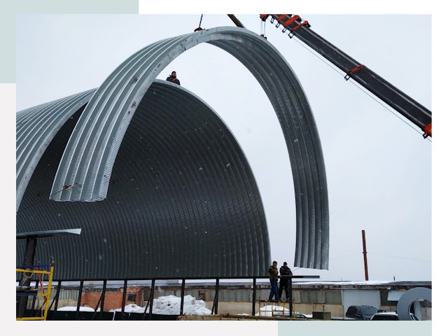 Полукруглые ангары в Ейске