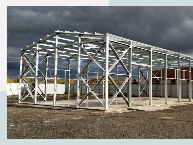 Двускатные ангары в Ейск от 618 руб. за квадрат